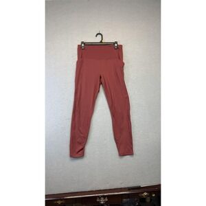 Velocity Pants Womens Large Red High Rise Yoga Leggings Stretch Athletic Pockets
